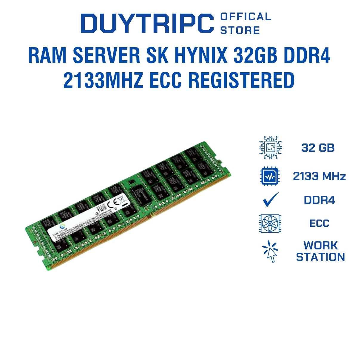 RAM Server SK hynix 32GB DDR4 2133MHz ECC Registered – Bộ Nhớ Chuyên Dụng Cho Máy Trạm & Server
